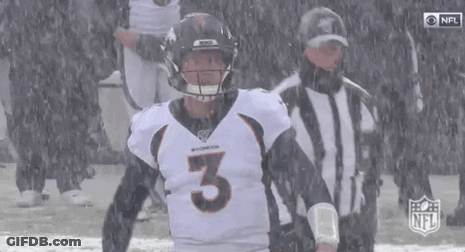 Denver Broncos Drew Lock In The Rain GIF