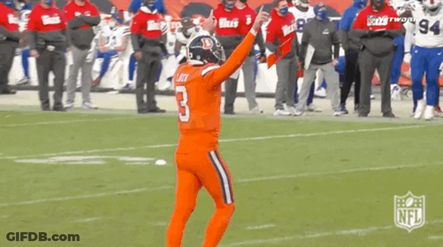 Denver Broncos Drew Lock Lifting Both Arms GIF