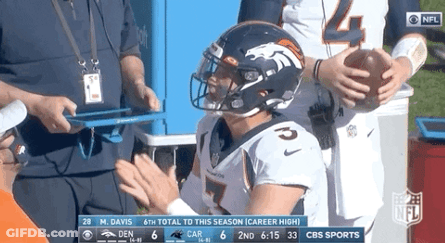 Denver Broncos Drew Lock Rubbing His Hands GIF