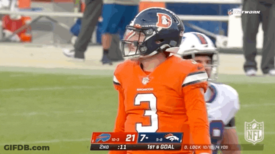 Denver Broncos Drew Lock Walking In Field GIF