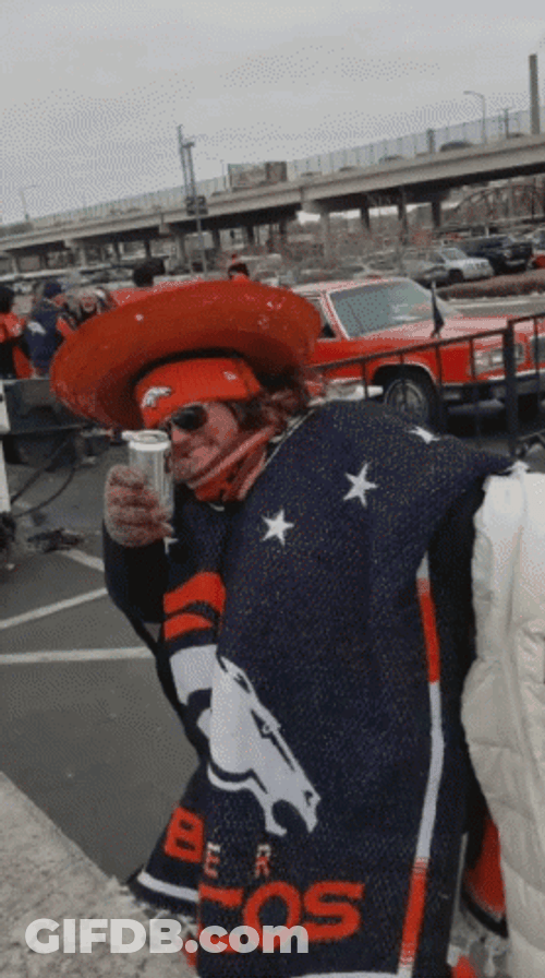 Denver Broncos Fan Drinking Soda GIF