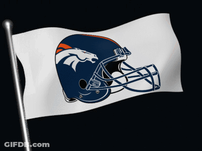 Denver Broncos Football Helmet On Flag GIF