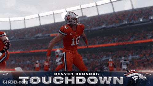 Denver Broncos Football Player In Front Of Crowd GIF