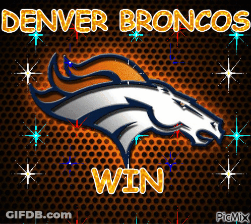 Denver Broncos Logo On Dark Background GIF