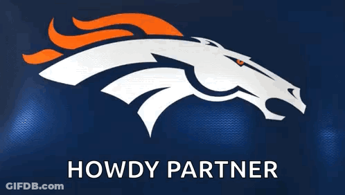 Denver Broncos Logo Saying Howdy Partner GIF