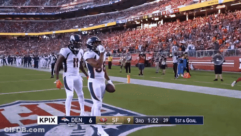 Denver Broncos Players Celebrating Touchdown GIF