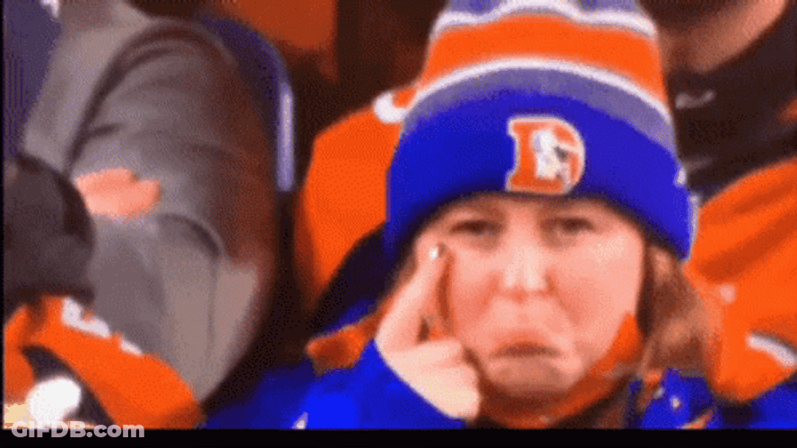 Denver Broncos Sad Crying Fan GIF
