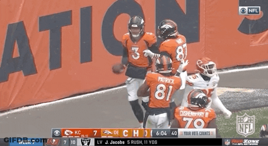 Denver Broncos Team Praising Drew Lock GIF