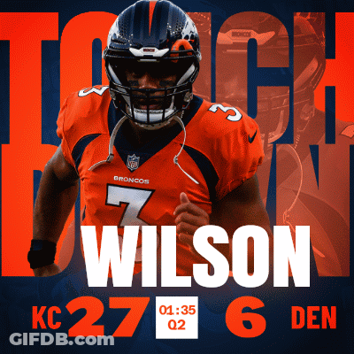 Denver Broncos Wilson Running On Poster GIF
