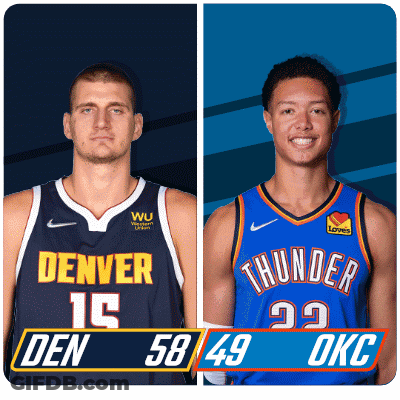 Denver Nuggets And Oklahoma City Thunder Basketball Players GIF
