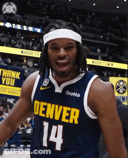 Denver Nuggets Player With Headband Number 14 GIF