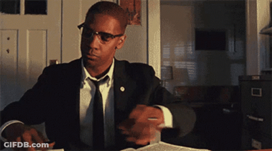 Denzel Washington Angry Punching Table GIF