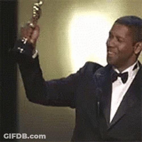 Denzel Washington Flight Receiving Awards GIF