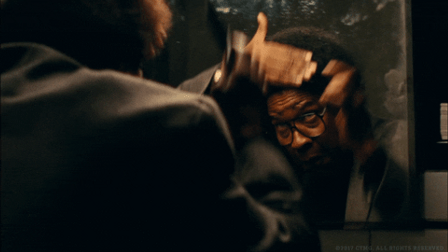 Denzel Washington Frantic Hair Fix GIF