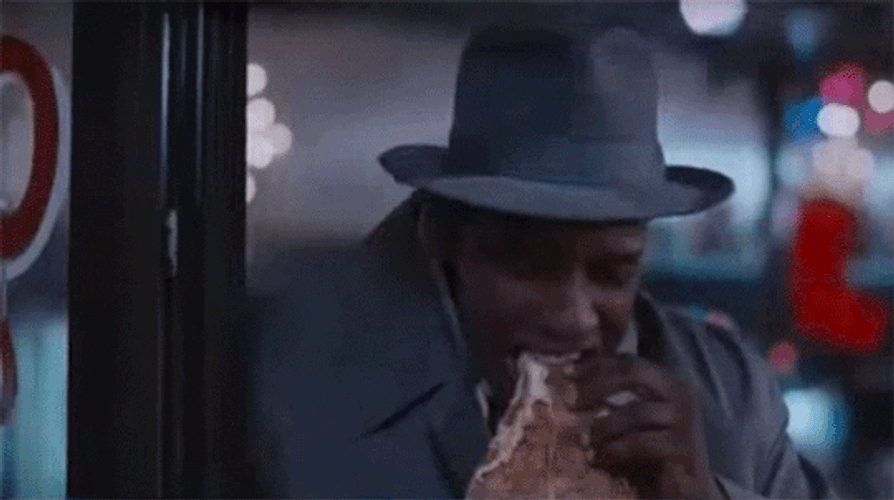 Denzel Washington Munching On Burger GIF