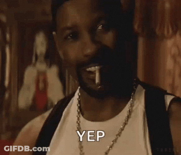 Denzel Washington Puffing Smoke Yep GIF