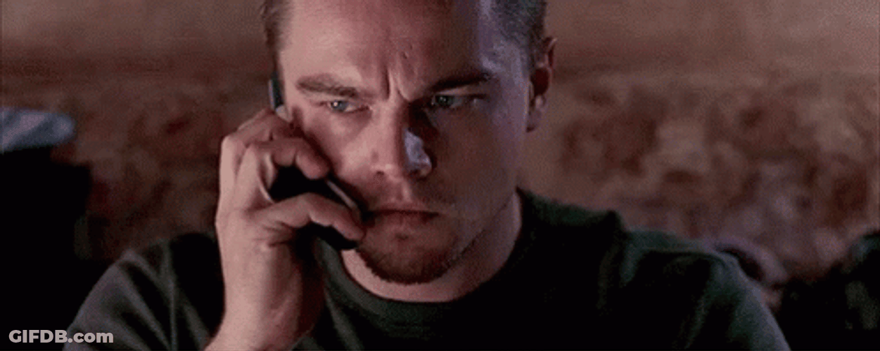 Departed Leonardo DiCaprio Phone Call GIF