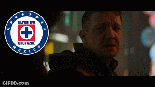 Deportivo Cruz Azul Logo Next To Man's Face GIF