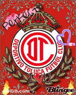 Deportivo Toluca FC Logo Crown Laurel Wreath Red GIF