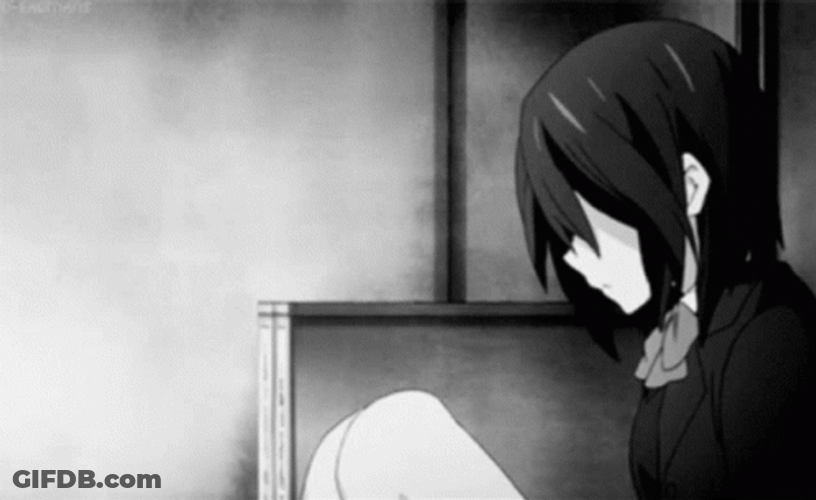 Depressed Anime Face Down GIF