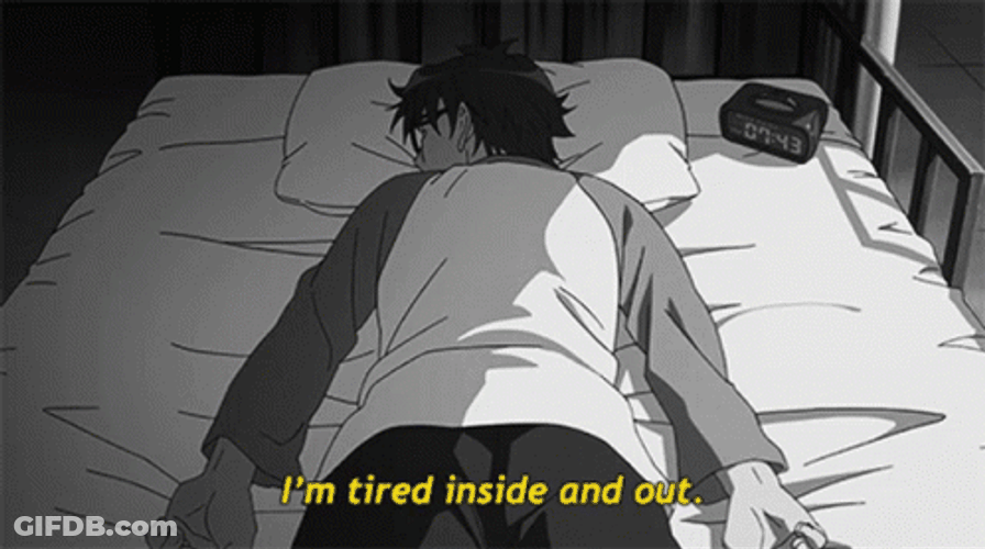Depressed Anime In Bed GIF