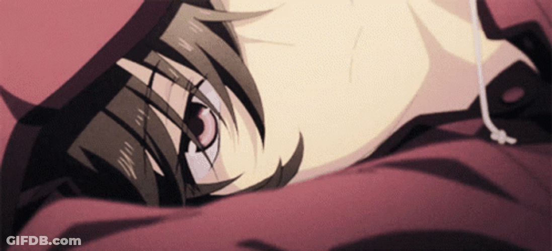Depressed Anime In Red Hood GIF