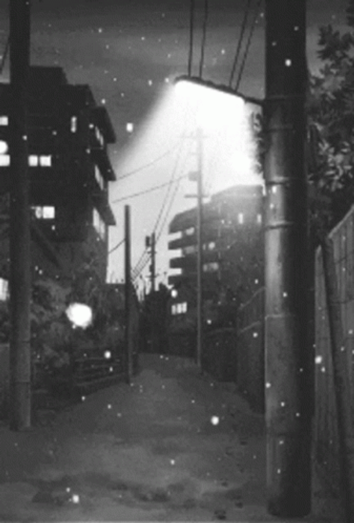 Depressed Anime Snow Street GIF
