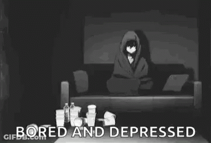 Depressed Bored Sad Anime In Couch GIF