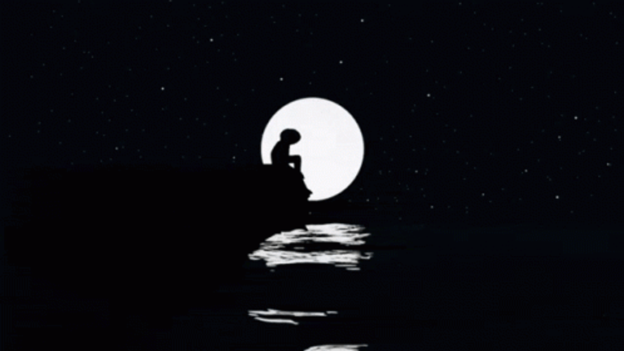 Depressed Dark Water Moon GIF