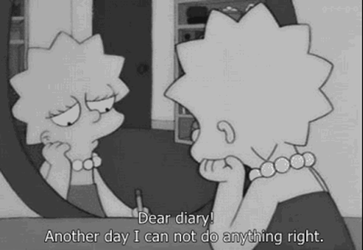 Depressed Diary Lisa Simpson GIF