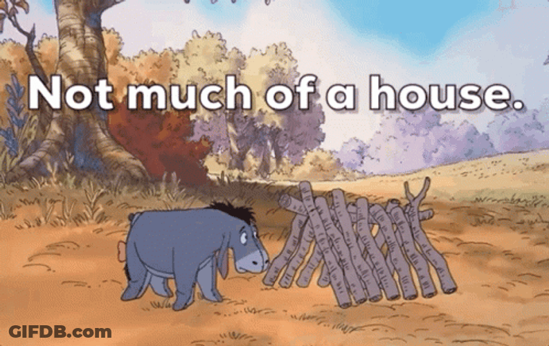 Depressed Eeyore Checking House GIF