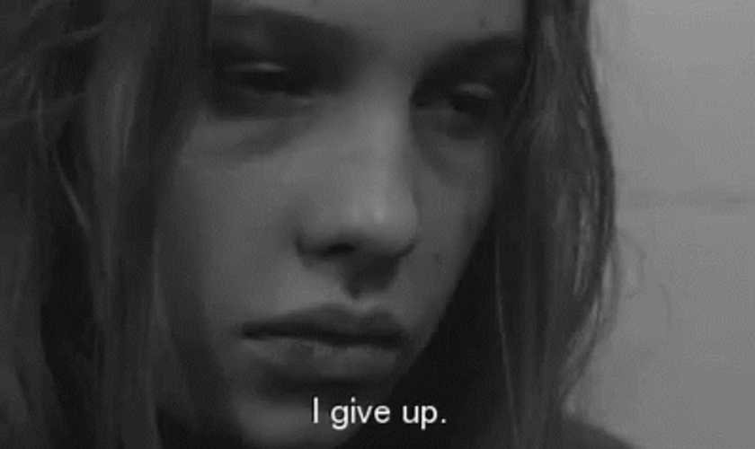 Depressed Girl Said I Give Up GIF