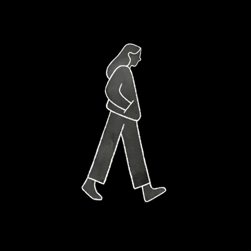 Depressed Girl Walk Monochrome GIF