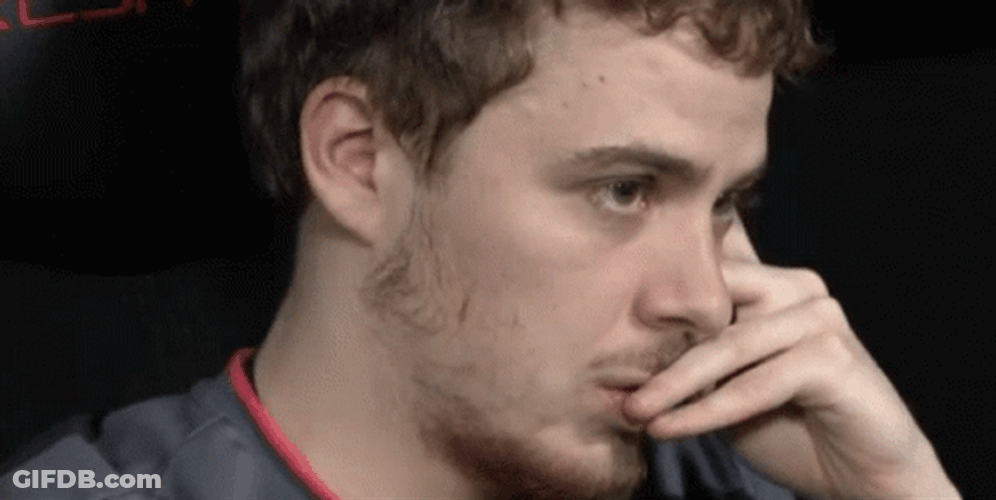 Depressed Guy Nail Biter GIF