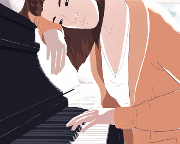Depressed Sad Anime Piano Finger Run GIF