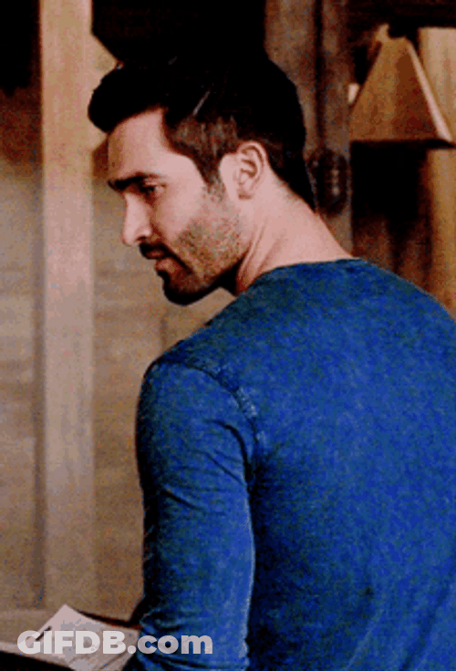 Derek Hale Closing Book Look Turn GIF