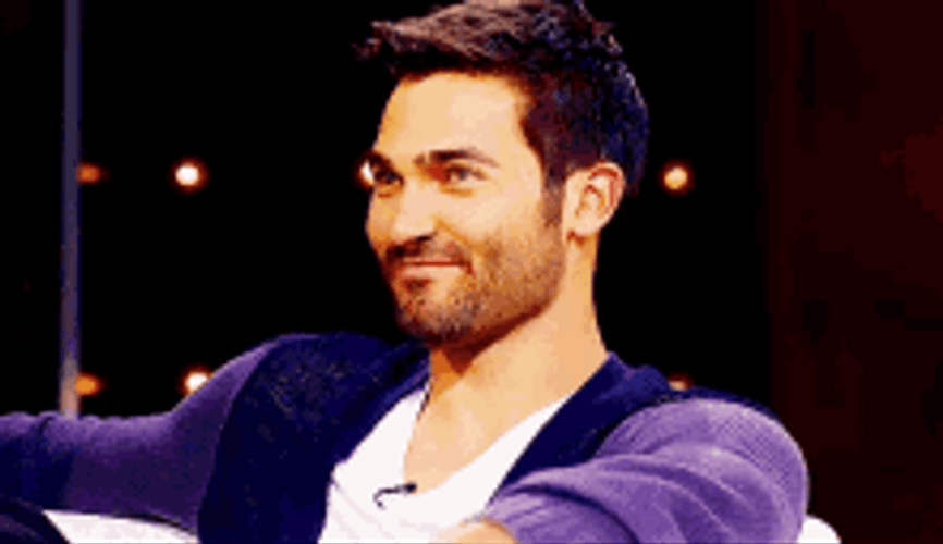 Derek Hale Interview Smiling Moment GIF