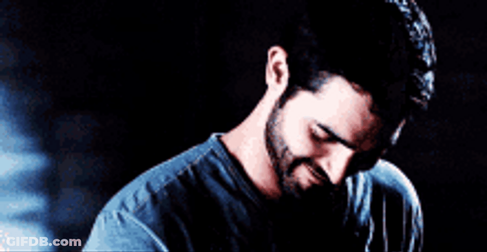 Derek Hale Laughing Smile Look Up GIF