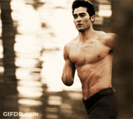 Derek Hale Running In The Woods Looking Back GIF
