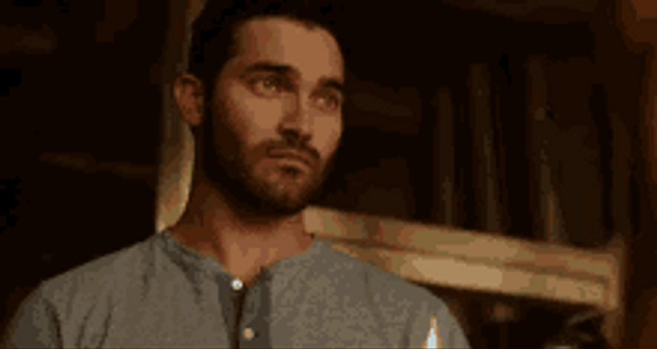 Derek Hale Wielding Fire Blow Torch Nodding GIF