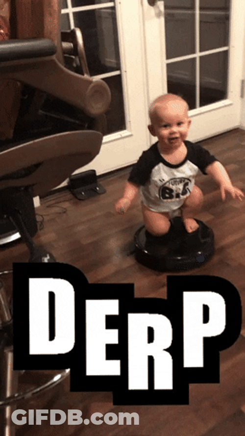 Derp Cute Silly Boy Vacuum GIF
