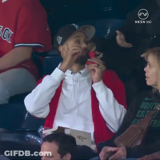 Derrick White Celtics Guard Sitting In Audience GIF