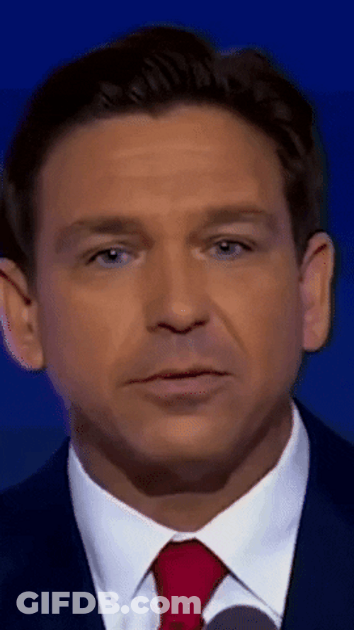 Desantis Look Up Close GIF