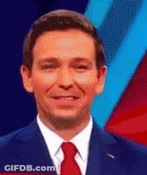 Desantis Serious Glance GIF