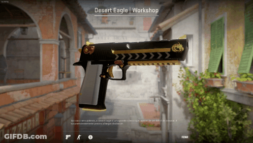 Desert Eagle Workshop Gun On Video Game Screen GIF