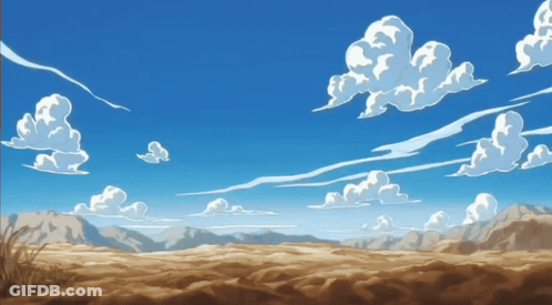 Desert Landscape Blue Sky Clouds GIF