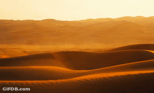 Desert Landscape Mountains Sunset GIF