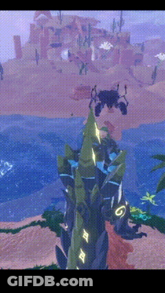 Desert Landscape With Castle In Distance GIF