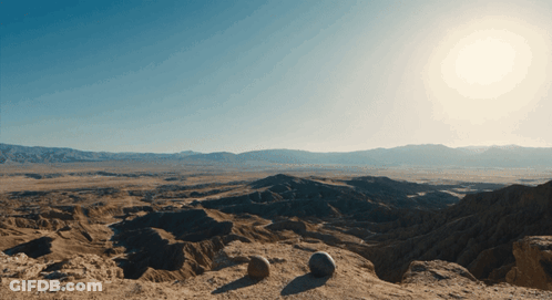 Desert Landscape With Mountains And Rock GIF