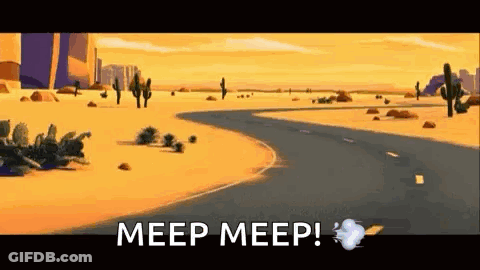 Desert Road Saying Meep Meep GIF